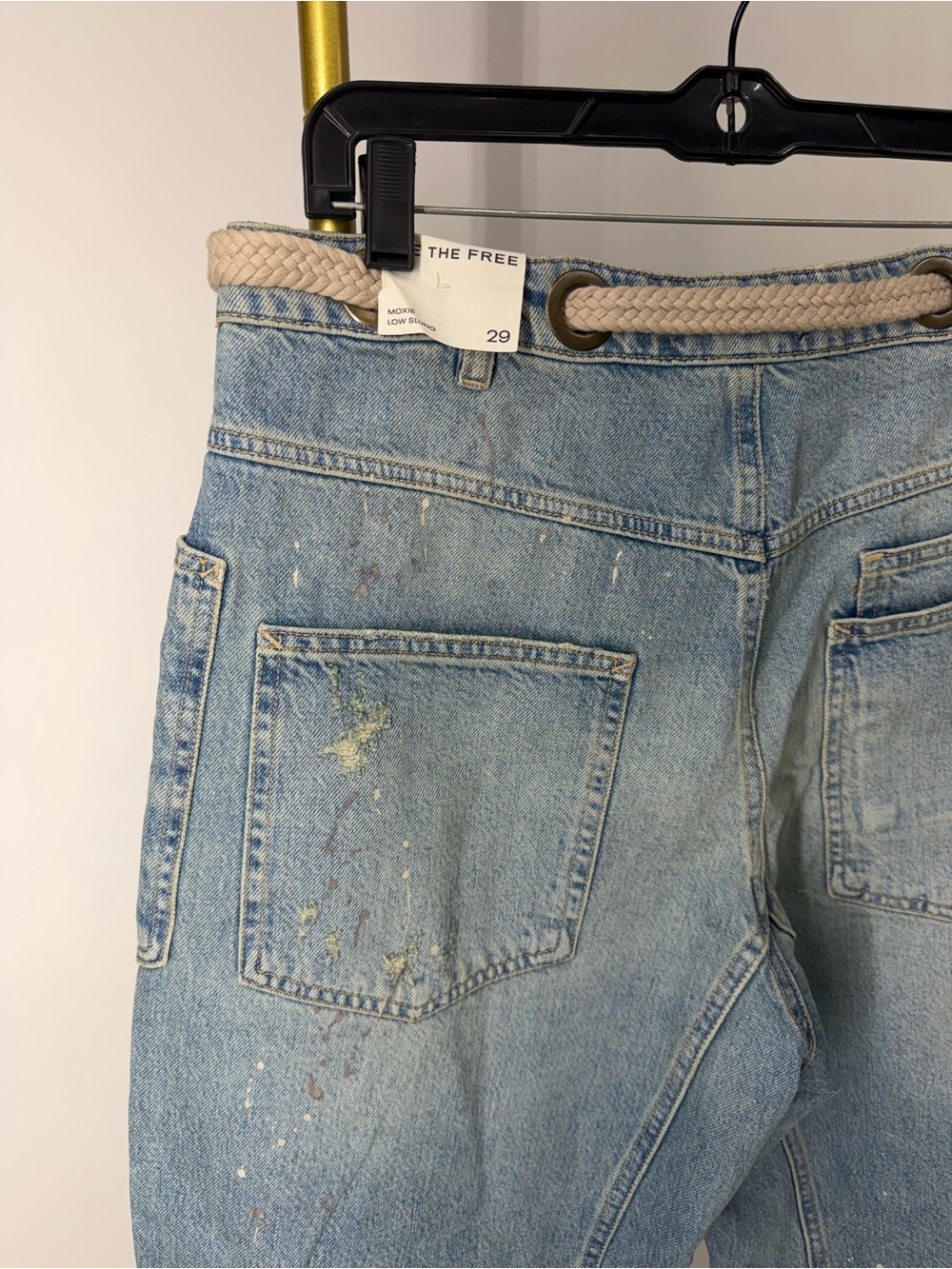 NWOT Free People We The Free Moxie Pull-on Barrel Jeans / Union Blue - Picture 10 of 14